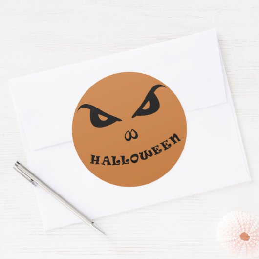 Halloween spooky scary ronde sticker (Envelop)