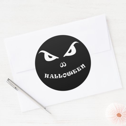 Halloween spooky scary ronde sticker (Envelop)