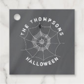 Halloween Spooky Scary Schattige Spinnenweb Bedankjes Labels (Voorkant)
