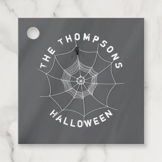 Halloween Spooky Scary Schattige Spinnenweb Bedankjes Labels (Voorkant)