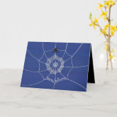 Halloween Spooky Scary Schattige Spinnenweb Kaart (Gele Bloem)