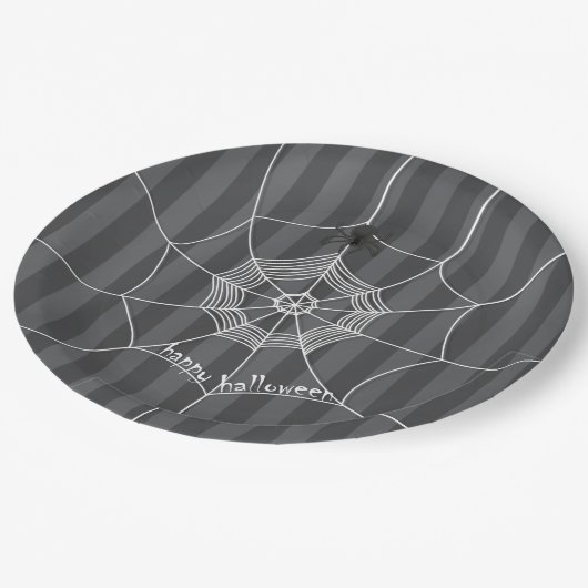 Halloween Spooky Scary Schattige Spinnenweb Papieren Bordje (Gekanteld)
