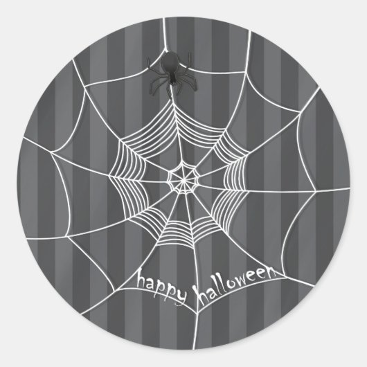 Halloween Spooky Scary Schattige Spinnenweb Ronde Sticker (Voorkant)