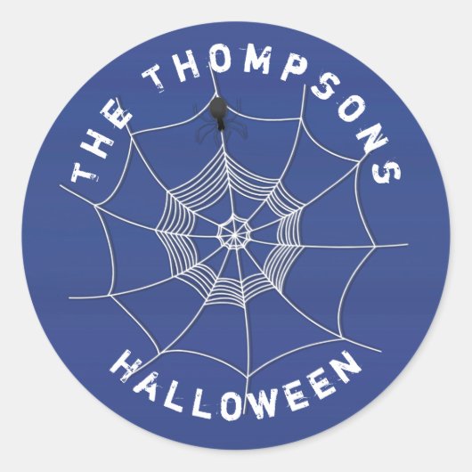 Halloween Spooky Scary Schattige Spinnenweb Ronde Sticker (Voorkant)