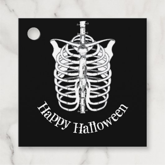 Halloween Spooky Scary Skeleton Party Favor Bedankjes Labels (Voorkant)