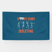 Halloween Spooky Scary Skeletons Dance Birthday Spandoek (Horizontaal)