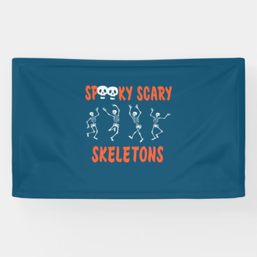 Halloween Spooky Scary Skeletons Dance Birthday Spandoek (Horizontaal)