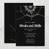Halloween Spooky Scary Spider Web Cute Party Kaart (Voorkant / Achterkant)