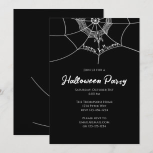 Halloween Spooky Scary Spider Web Cute Party Kaart