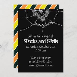 Halloween Spooky Scary Spider Web Whimsical Kaart