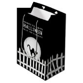 Halloween Spooky Scary Spooky Black Cat Cute Medium Cadeauzakje (Voorkant Gekanteld)