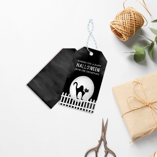Halloween Spooky Scary Whimsical Black Cat Cadeaulabel