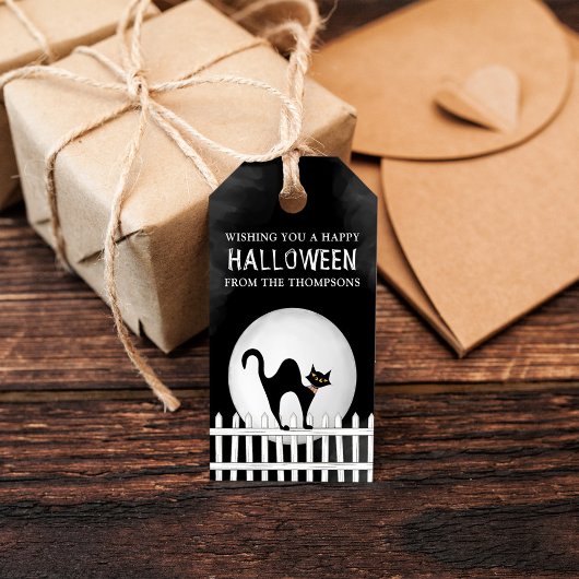 Halloween Spooky Scary Whimsical Black Cat Cadeaulabel