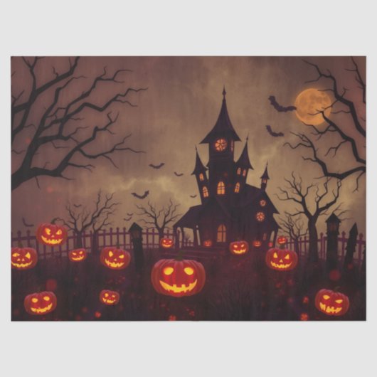 Halloween Spooky Scene Fantasy Tissue Pap Tissuepapier (Voorkant)