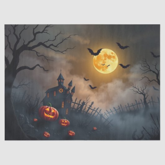 Halloween Spooky Scene Fantasy Tissue Pap Tissuepapier (Voorkant)