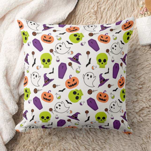 Halloween spooky schattig patroon zombies schedels kussen (Deken)