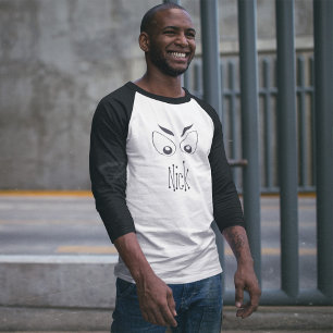 Halloween Spooky Schattige Zwart-Wit Ogen T-shirt