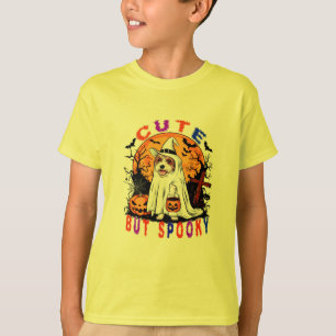 Halloween Spooky Schattigee Dog Art voor dierenlie T-shirt