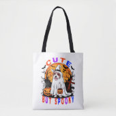 Halloween Spooky Schattigee Dog Art voor dierenlie Tote Bag (Voorkant)