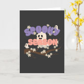 Halloween Spooky Season Folded Greeting Card Kaart (Gele Bloem)