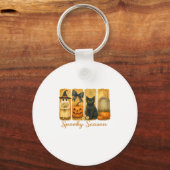 Halloween Spooky Season, leuke spookbloem Sleutelhanger (Voorkant)