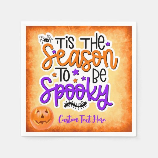 Halloween Spooky Season Quote Pumpkin gepersonalis Servet (Voorkant)