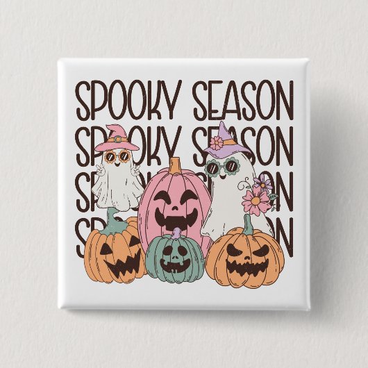 Halloween Spooky Season Vierkante Button 5,1 Cm (Voorkant)