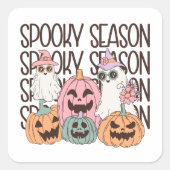 Halloween Spooky Season Vierkante Sticker (Voorkant)