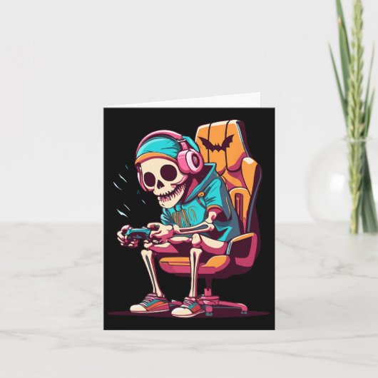 Halloween Spooky Seizoen Gaming Skeleton Scary Gam Kaart (Voorkant)