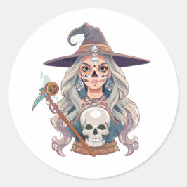 Halloween Spooky Shaman Ronde Sticker