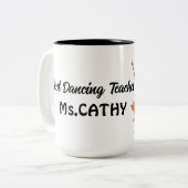 Halloween spooky skelet danser Tweekleurige Koffiemok (Voorkant links)