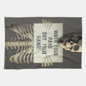 Halloween Spooky Skelet Grappig Was je Pannen Theedoek (Horizontaal)