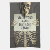 Halloween Spooky Skelet Grappig Was je Pannen Theedoek (Verticaal)