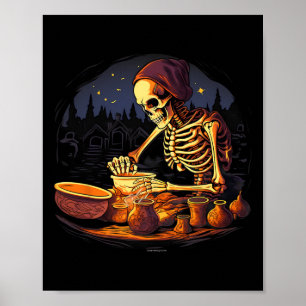Halloween Spooky Skelet Klei Aardewerk Maker Poster