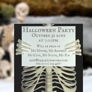 Halloween Spooky Skelet Party Uitnodiging