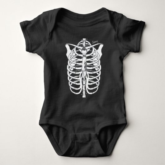 Halloween Spooky Skeleton Baby Newborn Cute Romper (Voorkant)