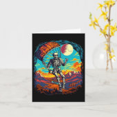 Halloween Spooky Skeleton Paragliding Skydiving Kaart (Gele Bloem)