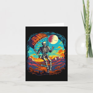 Halloween Spooky Skeleton Paragliding Skydiving Kaart