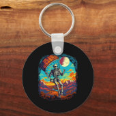 Halloween Spooky Skeleton Paragliding Skydiving Sleutelhanger (Voorkant)
