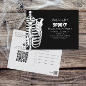 Halloween Spooky Skeleton QR Code Social Media Briefkaart