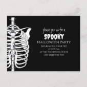 Halloween Spooky Skeleton QR Code Social Media Briefkaart (Voorkant)