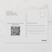 Halloween Spooky Skeleton Scary QR Code Briefkaart (Achterkant)