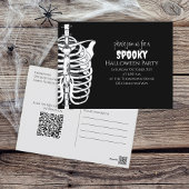 Halloween Spooky Skeleton Scary QR Code Briefkaart
