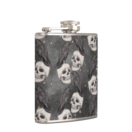 HALLOWEEN SPOOKY SKULLS & BLACK CROWS HEUPFLES (Rechts)