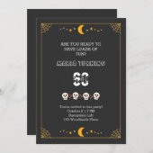 Halloween spooky skulls zwarte 60ste verjaardag in kaart (Voorkant / Achterkant)