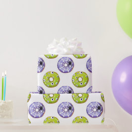 Halloween Spooky Spider & Green Eyed Monster Donut Cadeaupapier