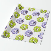 Halloween Spooky Spider & Green Eyed Monster Donut Cadeaupapier (Uitgerold)