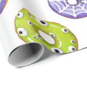 Halloween Spooky Spider & Green Eyed Monster Donut Cadeaupapier (Rol Hoek)