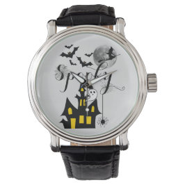 Halloween Spooky Spider pakt heksenhuis Horloge