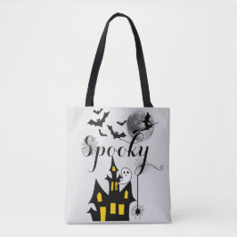 Halloween Spooky Spider pakt heksenhuis Tote Bag